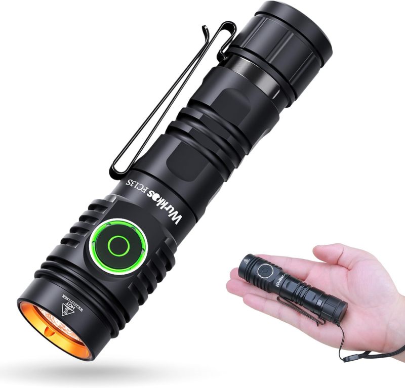 Wurkkos FC13S Flashlights Rechargeable, Super Bright EDC Torch Max 2500Lumens, IP68 Waterproof, Adjust 6 Mode, Lockout Function, Small Handheld Flashlight for Camping Hiking Emergency