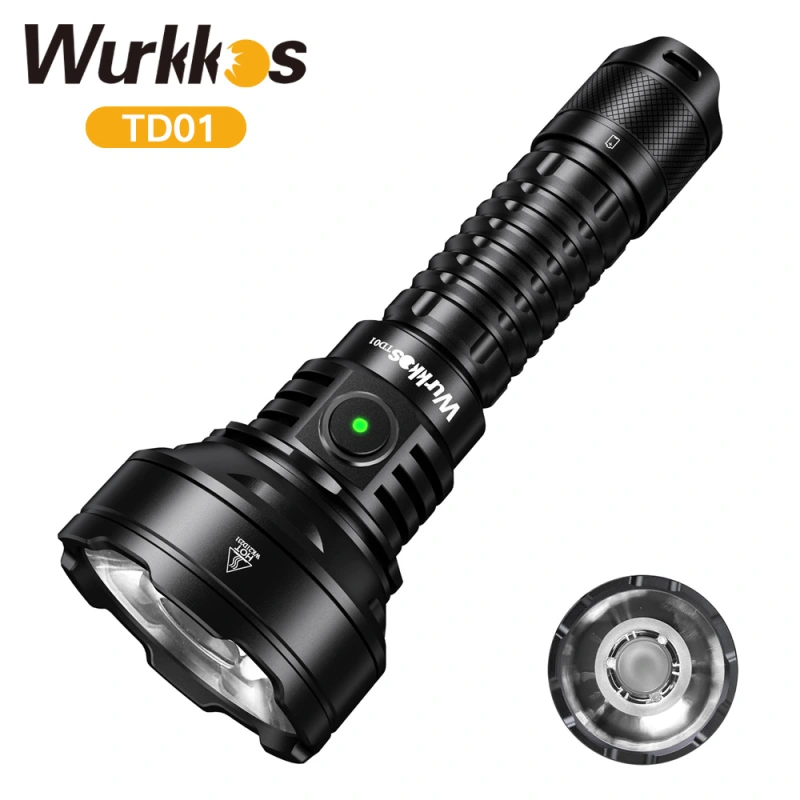 New Release TD01C】Wurkkos TD01/TD01C 21700 Rechargeable Tactical Flashlight LED  USB-C 2200Lm Torch PMMA