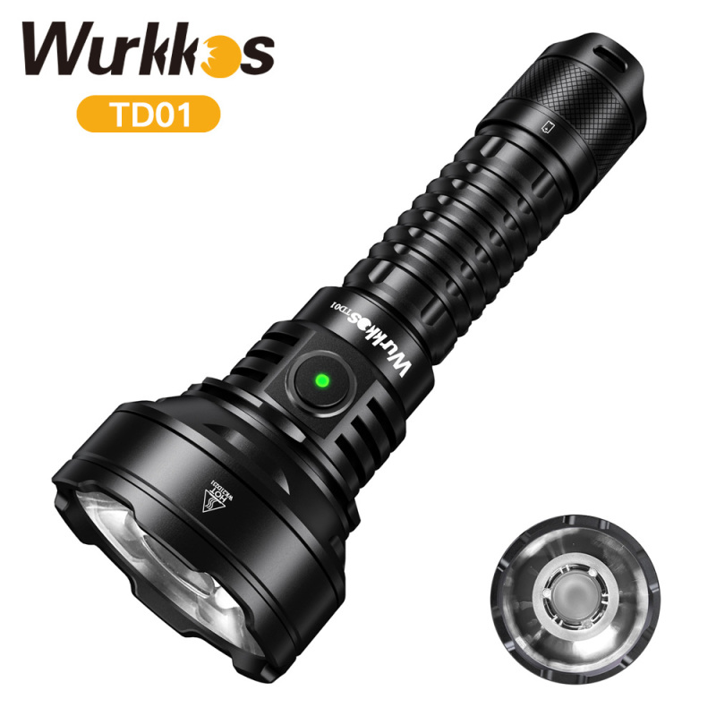 【New Release TD01C】Wurkkos TD01/TD01C 21700 Rechargeable Tactical Flashlight LED USB-C 2200Lm Torch PMMA Lens Throw 1039M IPX8 Waterproof EDC Tail Switch