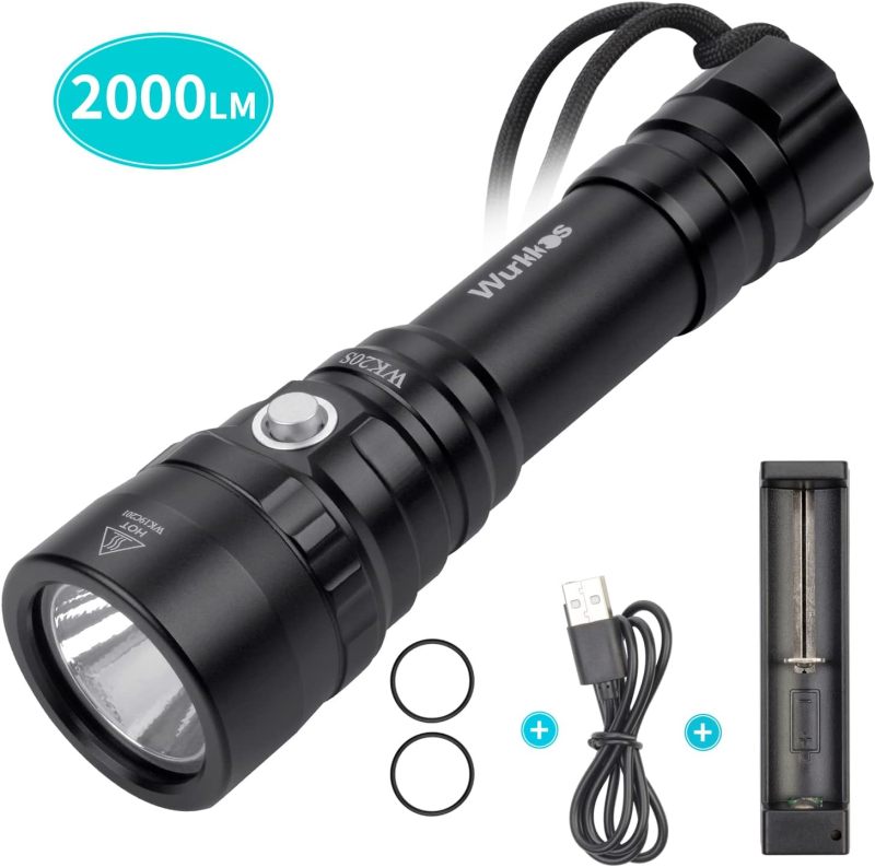 Wurkkos WK20S 2000lm Scuba Diving Flashlight, Amphibious Flashlight, SST40 18650