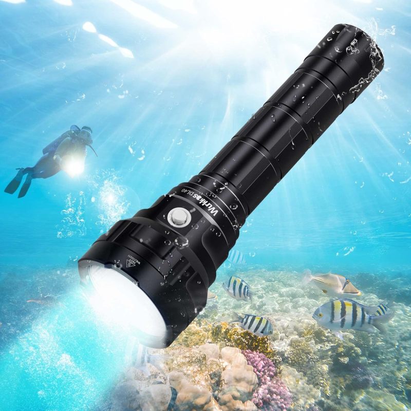 Wurkkos DL40 Powerful 5000lm Flashlight, Diving Light with 4*LH351D High 90 CRI 5000K Underwater Torch
