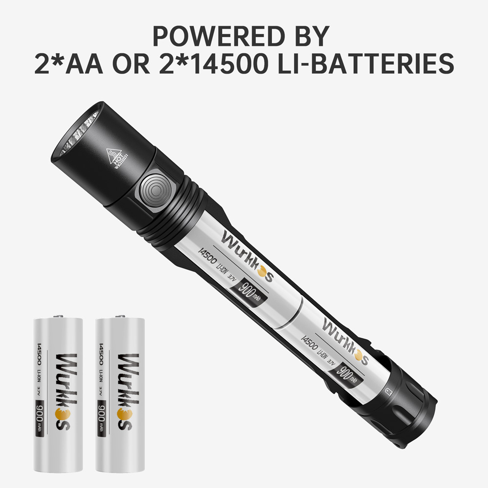 【New Release】Wurkkos WK05 EDC Torch, 2*AA/14500 Mini Penlight, NICHIA 519A 5000K High CRI LED Flashlight with Side Switch & Tail Switch