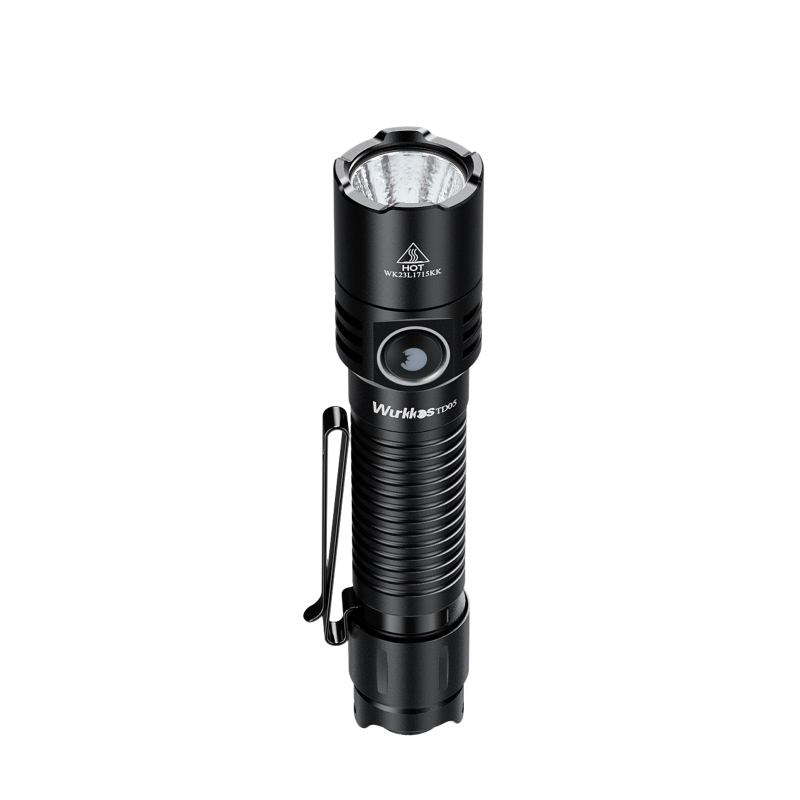 【New Release】Wurkkos TD05 18650 Rechargeable Tactical Flashlight ,1800lm Throw 373M Rotary with Side Switch&Tactical Tail Switch