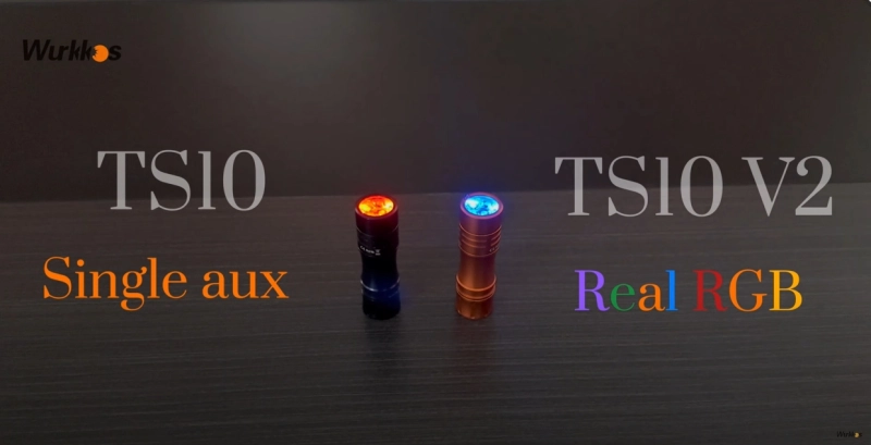 【New Color】Wurkkos TS10 V2 14500 Powerful Mini  EDC Flashlight with 3* 90 CRI LEDs and 3* RGB Aux LEDs ,Anduril 2.0,Max 1400lm