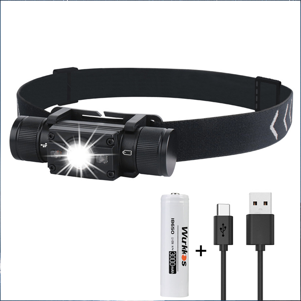 Headlamp HP300 Red/Green/White Light with 18650 Battery IPX6 Waterproof 1000 Lumens USB-C LED Long Range Lamp for Camping