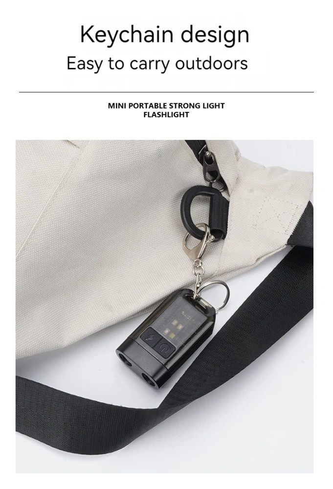 Mini LED Flashlight S04 Keychain Portable Emergency Lighting Work USB C Chaging Rechargeable Light Hat Clip Lamp for Outdoor Camping