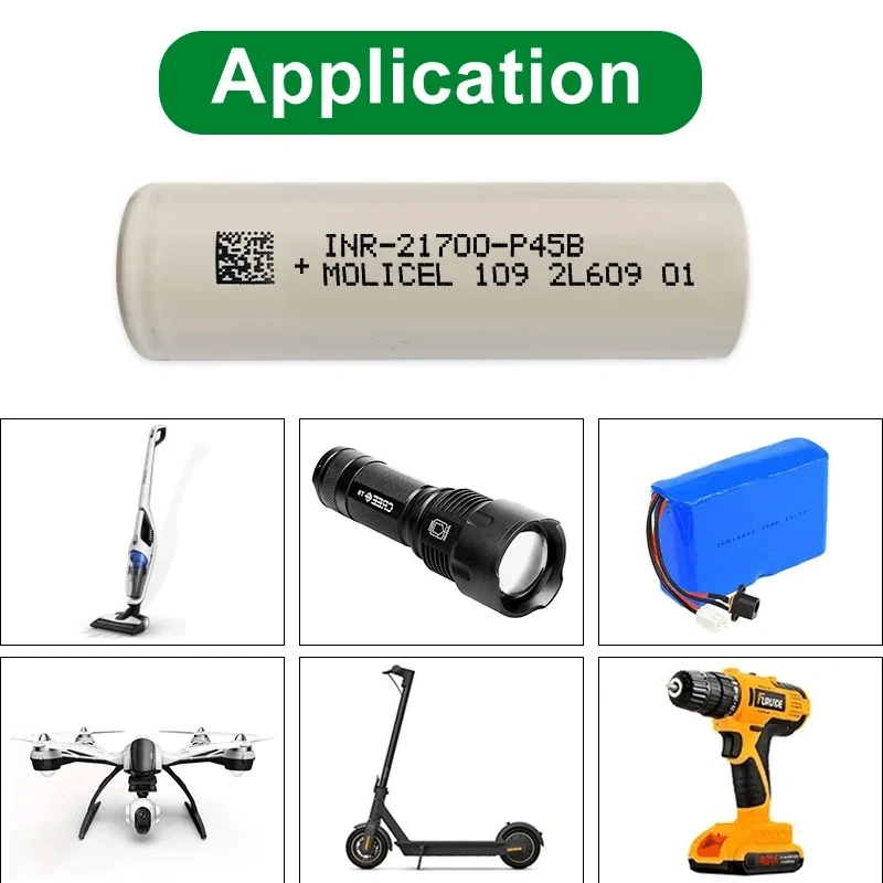 Molicel 21700 Lithium Liion Battery, Molicel P42A 3.7V 45A 4200MAH, P45B 4500MAH