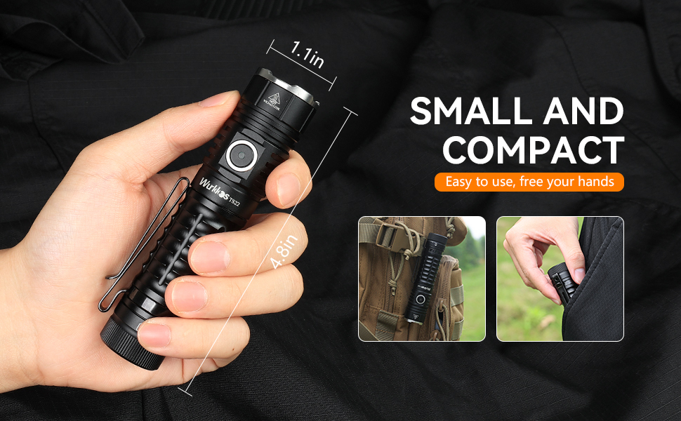 【New 70.3 HI 90CRI】Wurkkos TS22 XHP70.2 Powerful 4500LM  21700 LED Flashlight XHP70.3 with Magnet Tail & Reverse Charging USB C Rechargeable