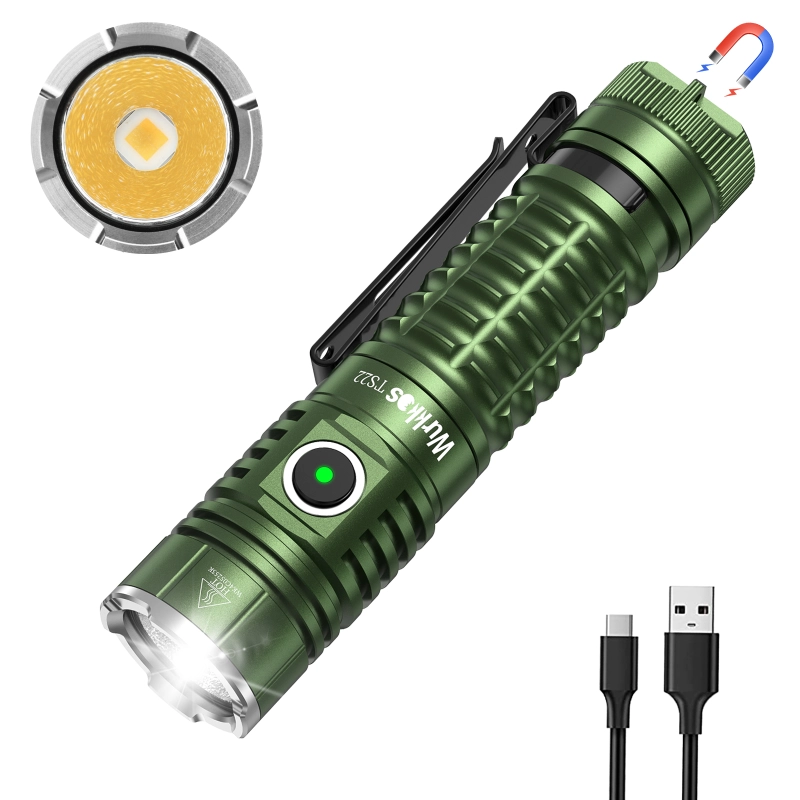 【New 70.3 HI 90CRI】Wurkkos TS22 XHP70.2 Powerful 4500LM  21700 LED Flashlight XHP70.3 with Magnet Tail & Reverse Charging USB C Rechargeable