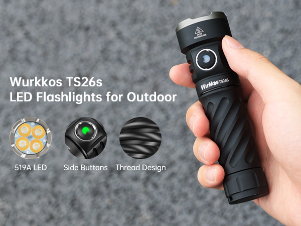 【New Release】Wurkkos TS26S EDC Flashlight, 4*519A Leds with CRI 90+,max output 3100 lumens 191M, waterproof IPX8＆Boost driver
