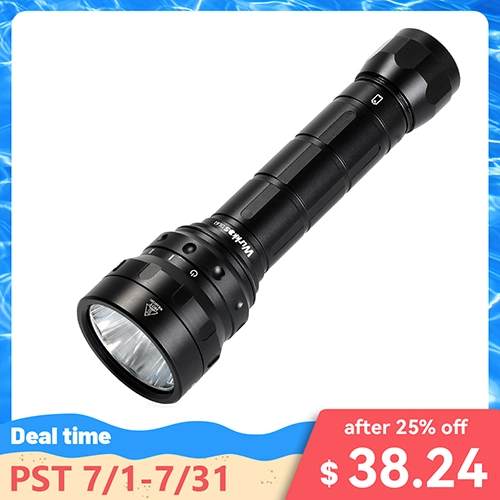 Wurkkos DL61 Powerful Bright Diving Flashlight 7000lm 6* XPL2 Dual 26650 Dive Light 4 Modes