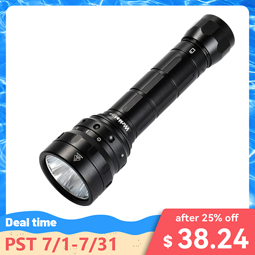 Wurkkos DL61 Powerful Bright Diving Flashlight 7000lm 6* XPL2 Dual 26650 Dive Light 4 Modes