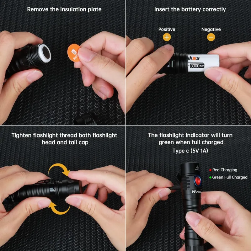 Wurkkos FC11C Nichia 519A Buck Circuit Flashlight, Max ouput 1200Lumens 18650 LED with Magnetic Tail USB C Rechargeable Torch