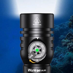 【New Release】Wurkkos DL02 Amphibious Flashlight, 3000 Lumens 1627ft Long Range 6500K Diving Light, with Rotary Magnetic Switch for Cave Exploration