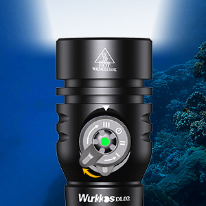 【New Release】Wurkkos DL02 Amphibious Flashlight, 3000 Lumens 1627ft Long Range 6500K Diving Light, with Rotary Magnetic Switch for Cave Exploration