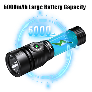 【New Release】Wurkkos DL02 Amphibious Flashlight, 3000 Lumens 1627ft Long Range 6500K Diving Light, with Rotary Magnetic Switch for Cave Exploration