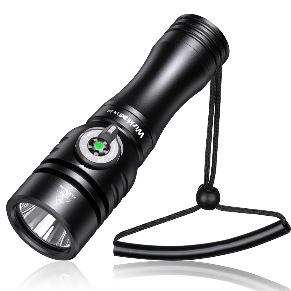 【New Release】Wurkkos DL02 Amphibious Flashlight, 3000 Lumens 1627ft Long Range 6500K Diving Light, with Rotary Magnetic Switch for Cave Exploration