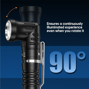 【New release】Wurkkos HD11 90° Folding Flashlight, Red＆White Led, Automatic Switching Spot＆Flood Light, Max 1800LM IP68 with Magnetic Tail