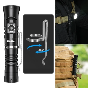【New release】Wurkkos HD11 90° Folding Flashlight, Red＆White Led, Automatic Switching Spot＆Flood Light, Max 1800LM IP68 with Magnetic Tail