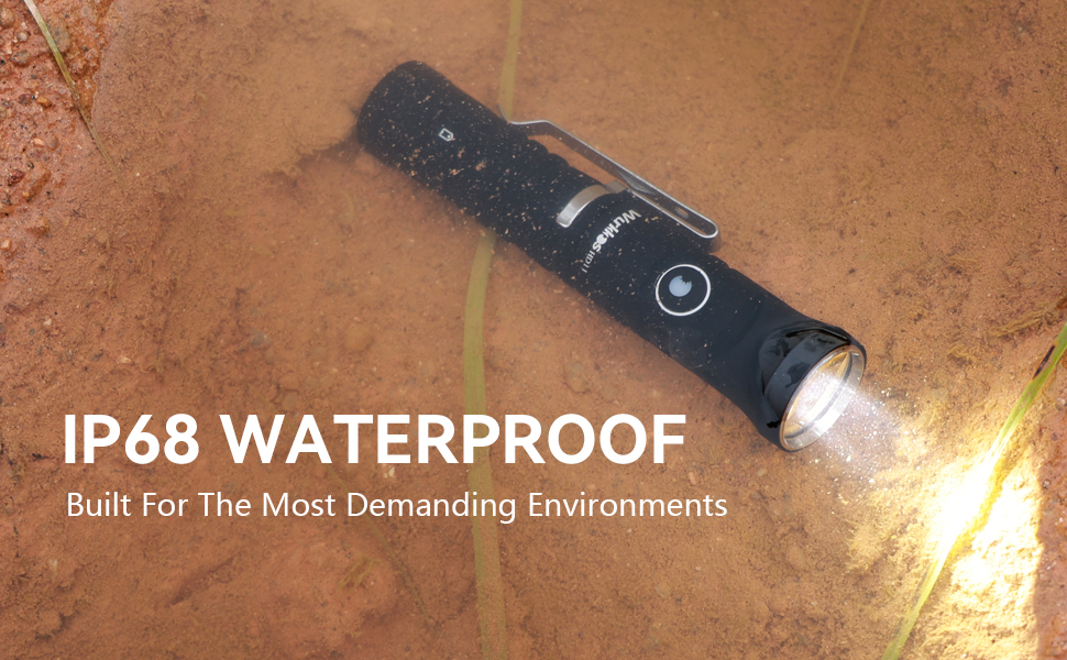 【New release】Wurkkos HD11 90° Folding Flashlight, Red＆White Led, Automatic Switching Spot＆Flood Light, Max 1800LM IP68 with Magnetic Tail