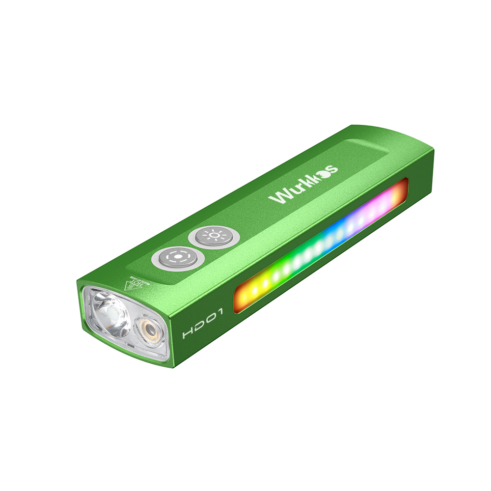 【New Silver Version】Wurkkos HD01 Rechargeable EDC Flashlight with Front Sport Light and Side flood light (90CRI)/RGB Light/Dual Switch/Magnetic Tail