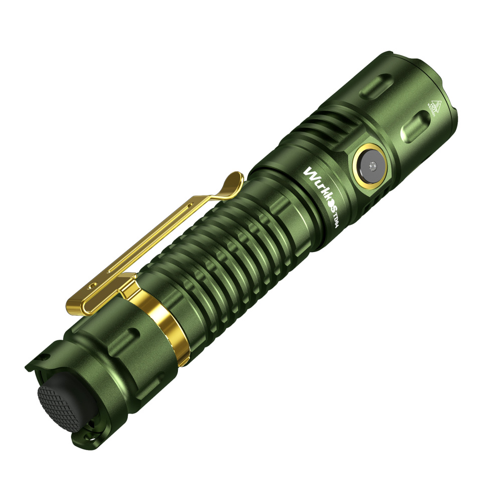 Wurkkos TD04 XHP50D HI Rechargeable Flashlight USB-C 3000 lumens Torch IP68 Waterproof EDC Tail Switch,21700 Battery Two Groups Tactical