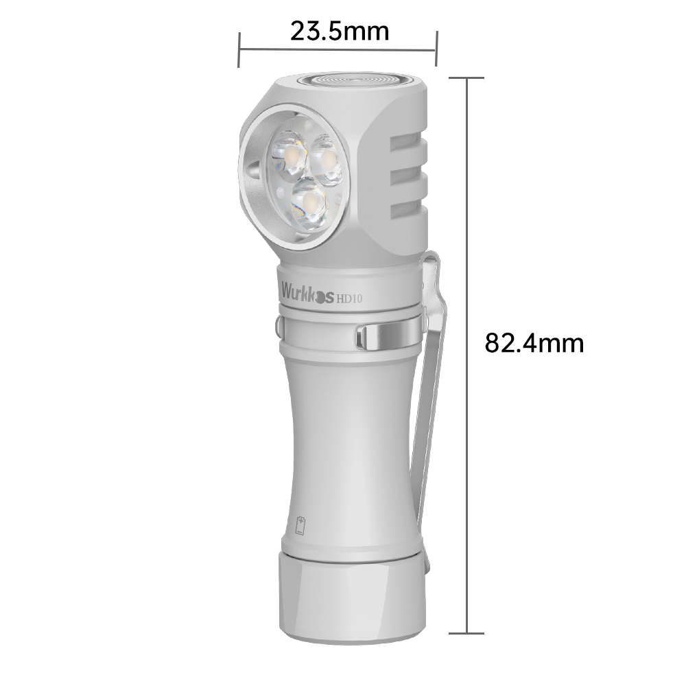 【MAO available】Wurkkos HD10 Mini Angle Flashlight,USB C Rechargeable 14500 Headlamp 1200LM Max , with Anduril 2.0/Real RGB Aux/Magnetic Tailcap/Headband