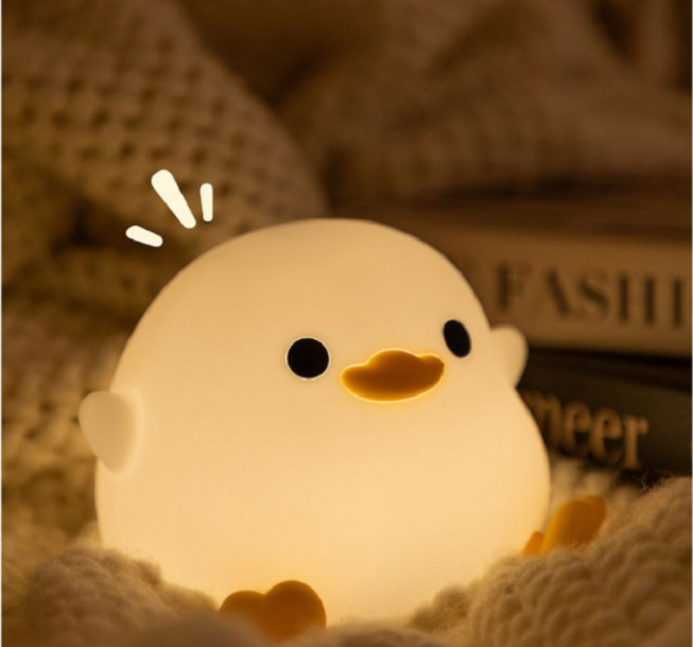 Cartoon Cute Duck LED, Soft silicone lamp, Touch sensing function with Warm light