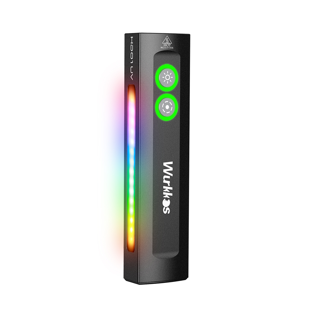 Wurkkos HD01UV Multifunctional EDC Flashlight, with 365nm UV light and White flood led, Side RGB Lights/Dual Switch/Magnetic Tail