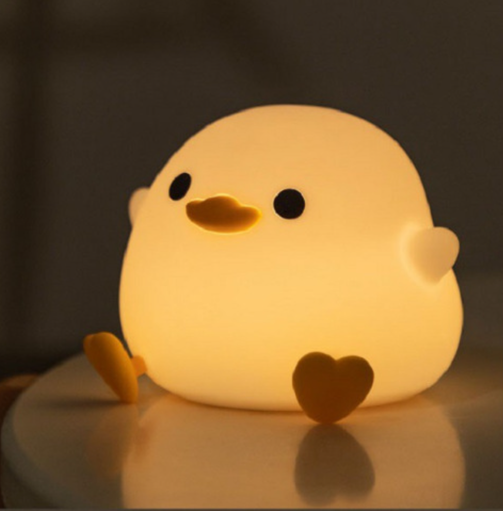 Cartoon Cute Duck LED, Soft silicone lamp, Touch sensing function with Warm light