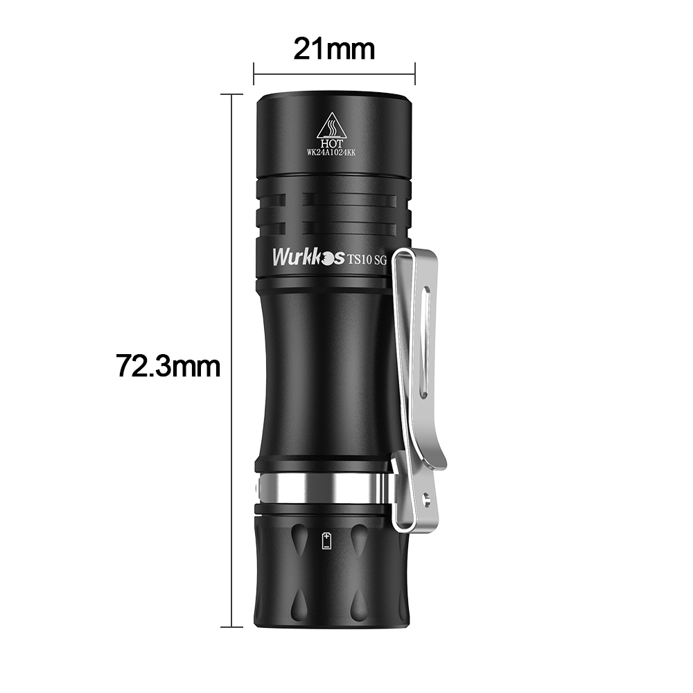 Wurkkos TS10 SG Powerful Mini EDC Flashlight, 1650 Lumens 294 Meter Throw with SFT25R,RGB Aux LEDs