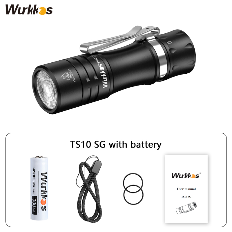 Wurkkos TS10 SG Powerful Mini EDC Flashlight, with 1*SFT25R and 3