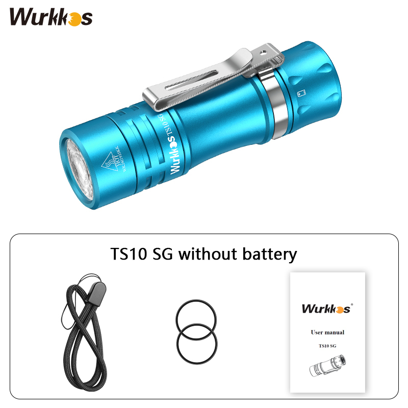 Wurkkos TS10 SG Powerful Mini EDC Flashlight, 1650 Lumens 294 Meter Throw with SFT25R,RGB Aux LEDs