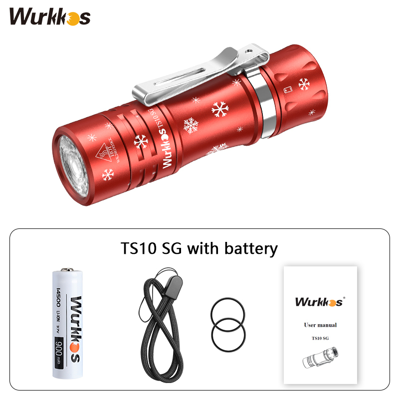 Wurkkos TS10 SG Powerful Mini EDC Flashlight, 1650 Lumens 294 Meter Throw with SFT25R,RGB Aux LEDs