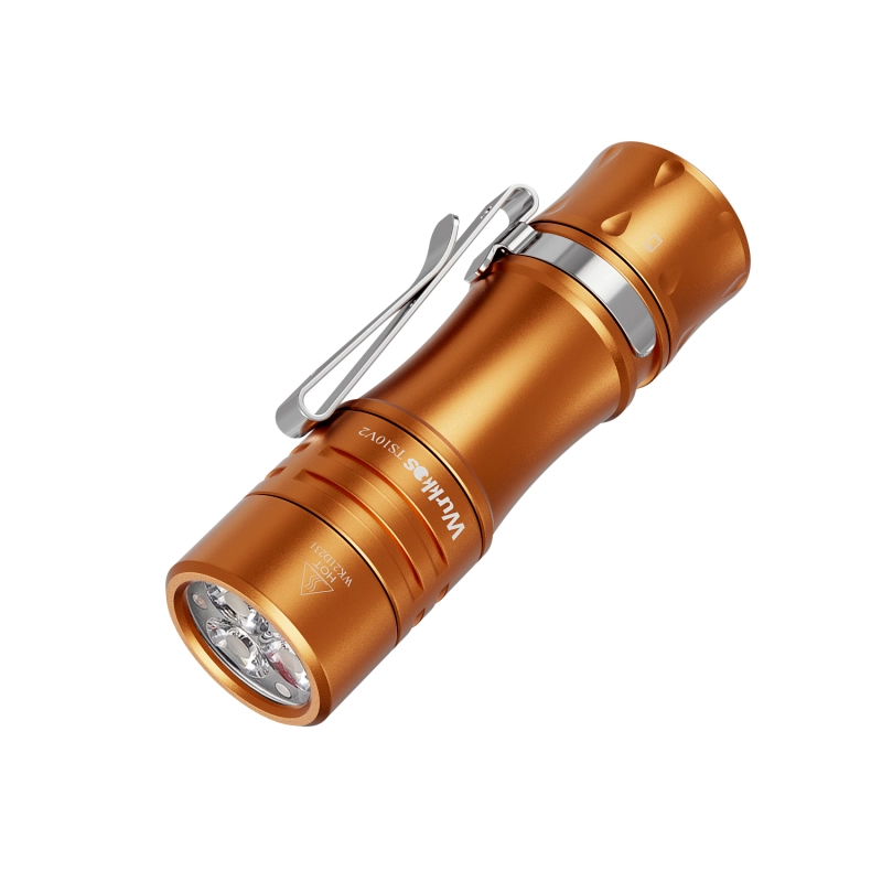Wurkkos TS10 14500 Powerful Mini  EDC Flashlight with 3* 90 CRI LEDs and 3* Single Color Aux LEDs ,Anduril 2.0,Max 1400lm