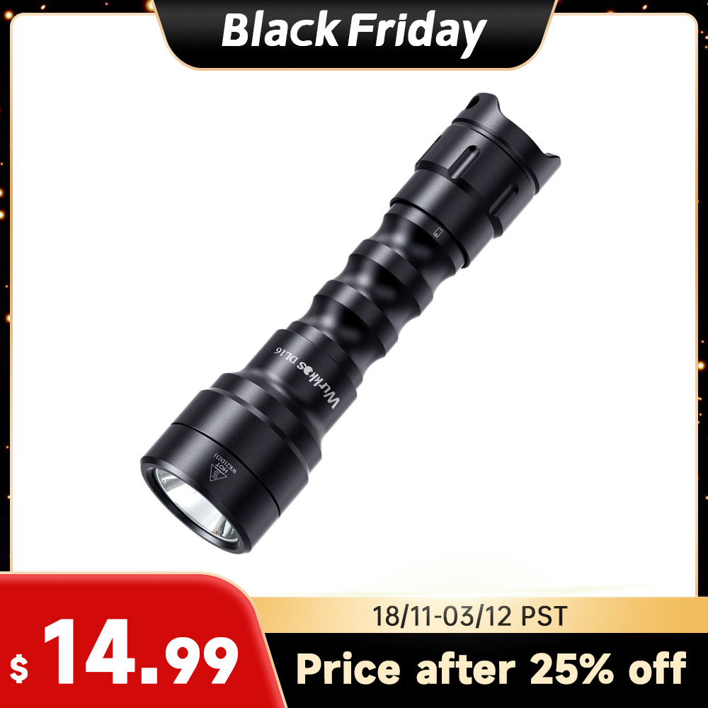 Wurkkos DL16 flashlight Cost-Effective 2000lm, Rechargeable Dive Light Underwater up to 100 Meters, with 18650 Battery