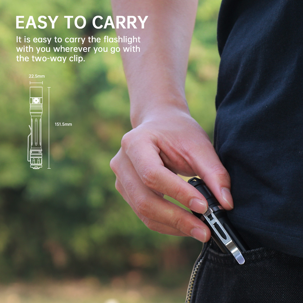 【New Release】Wurkkos WK05 EDC Torch, 2*AA/14500 Mini Penlight, NICHIA 519A 5000K High CRI LED Flashlight with Side Switch & Tail Switch