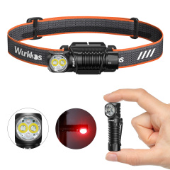 Wurkkos HD12 Mini Angle Light, White&Red Beam, USB C Rechargeable 14500/AA Headlamp ,with Simple UI/Adjustable Headband