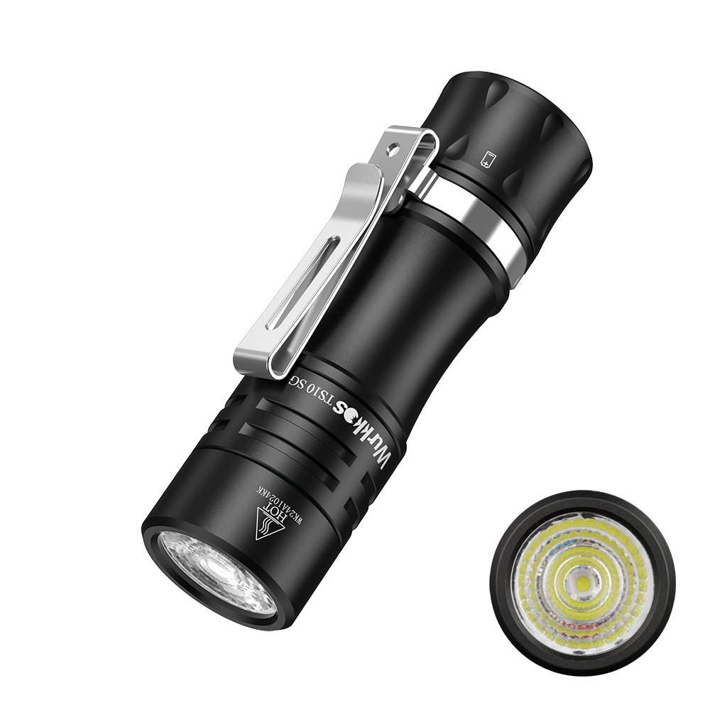 【New release】Wurkkos TS10 SG Powerful Mini EDC Flashlight, with 1*SFT25R and 3*RGB Aux LEDs, Maximum output 1650 lumens/294 meters, Fun＆multi-functional anduril torch