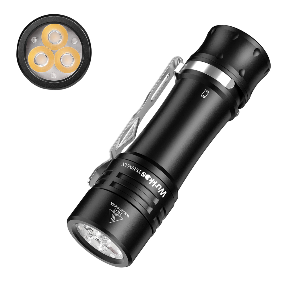 【USA warehouse】Wurkkos TS10 MAX Nichia 519A 5000k＆ anduril 2.0 ,18650 portable flashlight with Maximum output 2500 lumens/157m/E-tail switch
