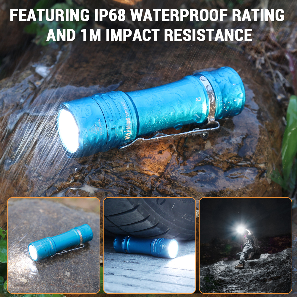 【USA warehouse】Wurkkos TS10 MAX Nichia 519A 5000k＆ anduril 2.0 ,18650 portable flashlight with Maximum output 2500 lumens/157m/E-tail switch