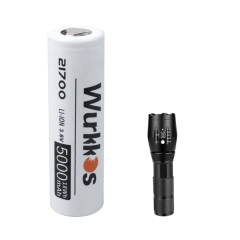 【Free gift】1PC Wurkkos 21700 Rechargeable Pointed Battery 5000mAh 3C 15A