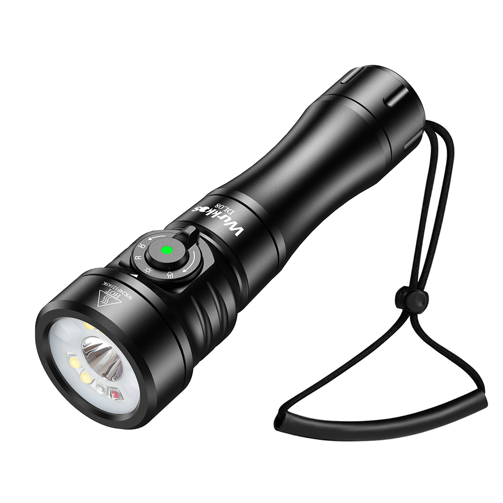 【New Release】Wurkkos DL08 3600lm Rechargeable Diving Light, 21700 Powerful Flashlight, with Rotary Magnetic Switch 6500K Underwater Torch IP68