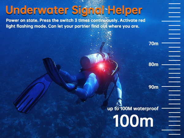 【New Release】Wurkkos DL08 3600lm Rechargeable Diving Light, 21700 Powerful Flashlight, with Rotary Magnetic Switch 6500K Underwater Torch IP68