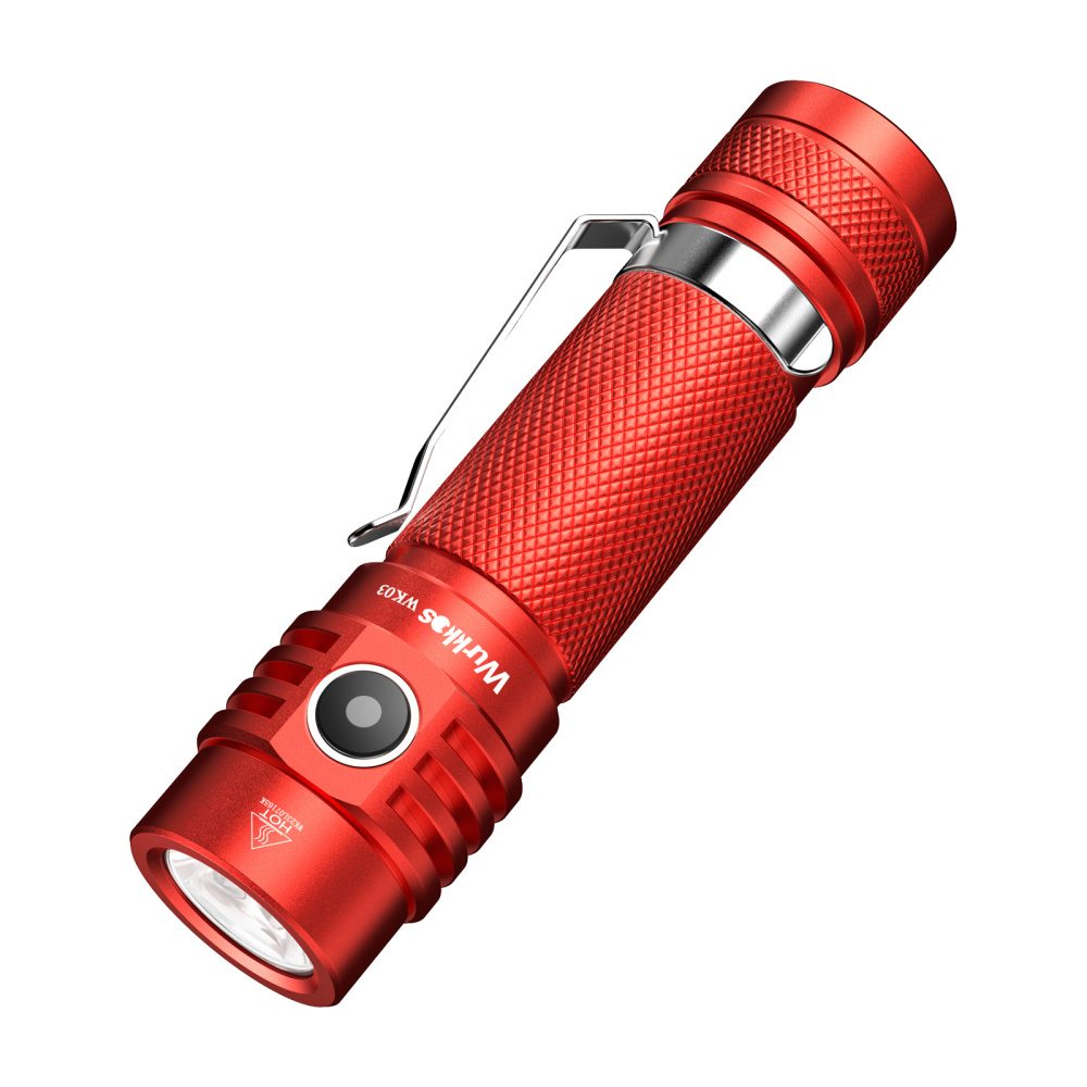 【Vday Limited $29.99】FC12 Purple tactical flashlight + WK03 Red EDC flashlight, both with batteries