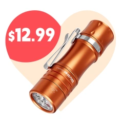 【Vday Limited $12.99】Wurkkos TS10 V2 14500 Powerful Mini  EDC Flashlight with 3* 90 CRI LEDs and 3* RGB Aux LEDs ,Anduril 2.0,Max 1400lm