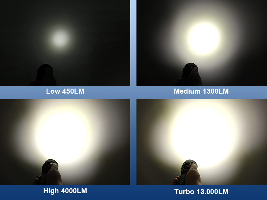 Wurkkos DL70 Super Bright 13000lm Dive Light, Amphibious Flashlight, Underwater 100m, with 2*26650 Flashlights, 4*XHP50B, 4 Modes Operation