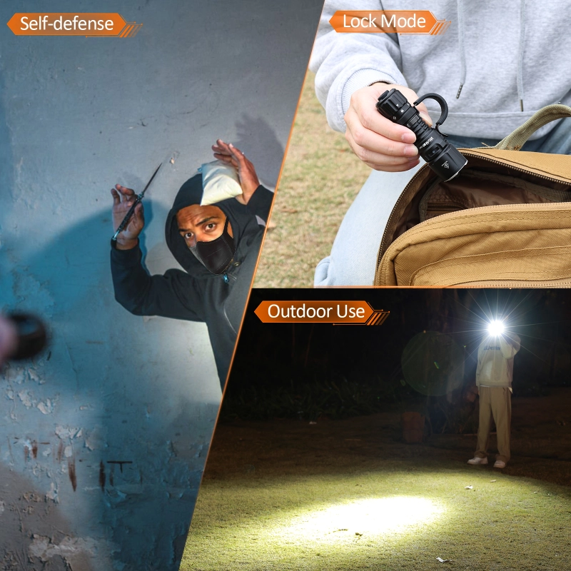 【New Release】Wurkkos TD07 Tactical Flashlight, SFT25R 6000k Mini Powerful LED, Max output 1300 lm, Long range 479m, 2 Mods Tactical and Outdoor