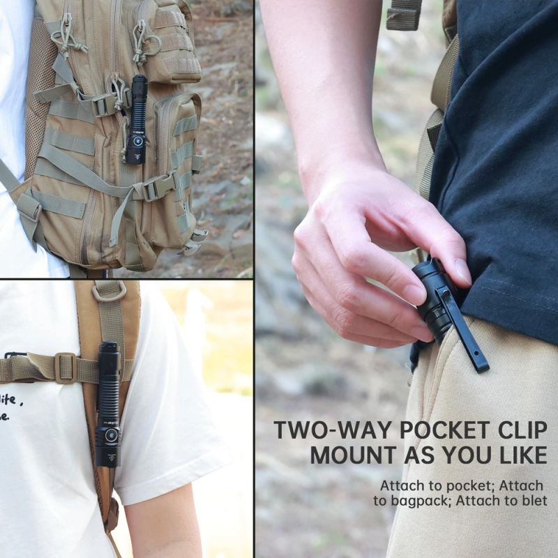 Wurkkos TD05 18650 Rechargeable Tactical Flashlight ,1800lm Throw 373M, Dual button Side Switch& Constant current Circuit