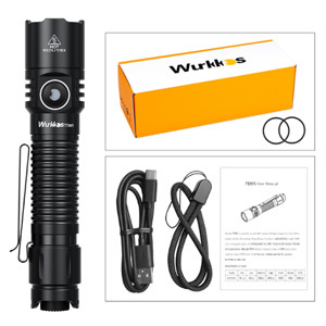 Wurkkos TD05 18650 Rechargeable Tactical Flashlight ,1800lm Throw 373M, Dual button Side Switch& Constant current Circuit